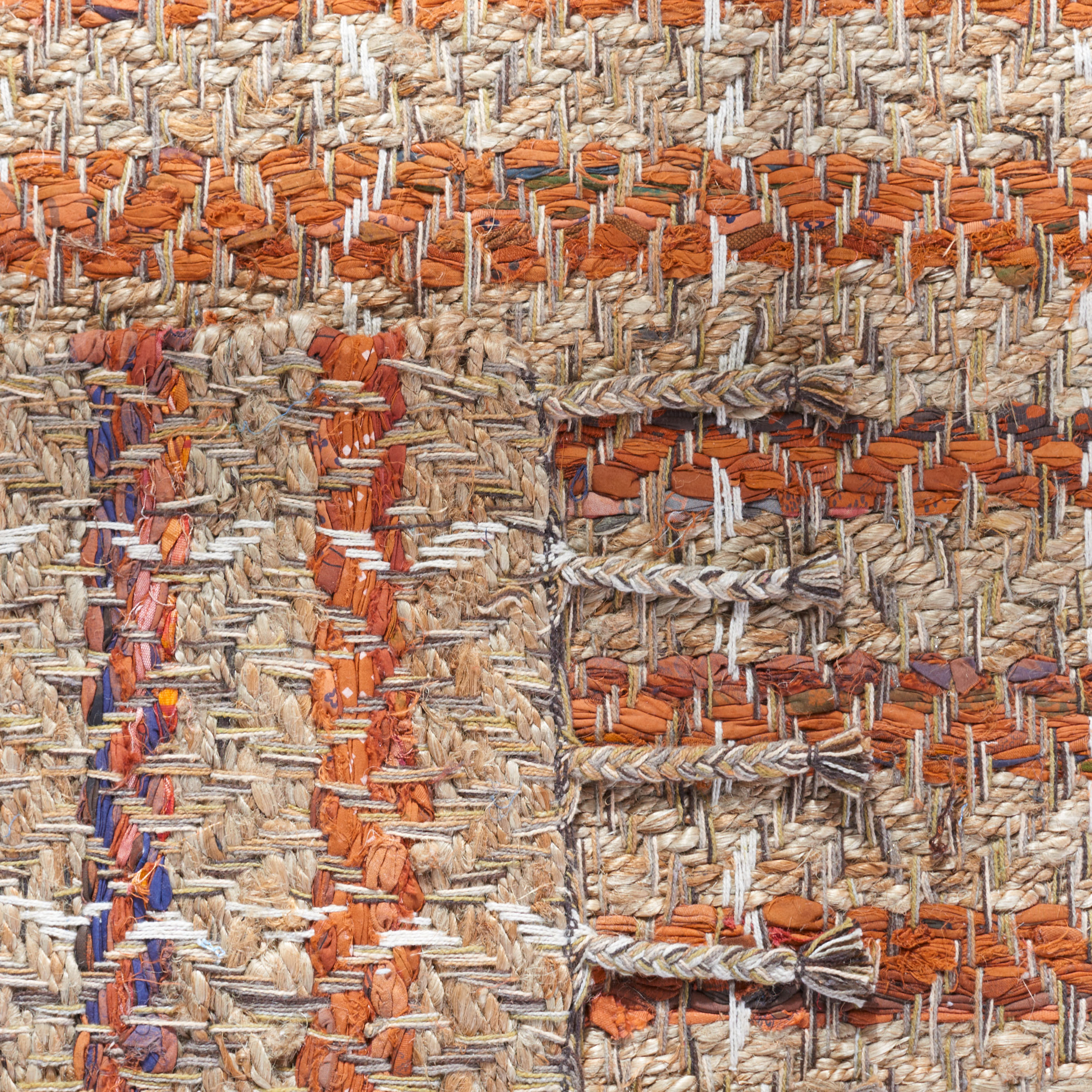 SAFAVIEH Cape Cod Valery Striped Area Rug, Orange/Natural, 8' x 10'