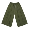thumbnail image 4 of Men's Wide Leg Casual Baggy Japanese Yoga Harem Pants Hip Hop Cropped Pants Loose Fit Size 3XL Army Green, 4 of 5