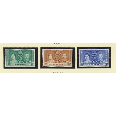 British Postage Stamps - Bahamas Scott #97 To 99 - Three Stamp Coronation, British Commonwealth Common Design Issue From 1937 - Collectible Postage Stamps