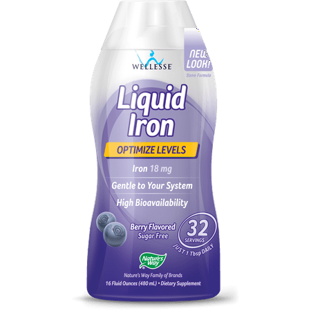 Wellesse Liquid Iron, Fast Absorbing, Natural Berry Flavor, 16