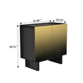 thumbnail image 7 of Newboti Furniture Modern Matte Black 2-Door Accent Cabinet with Gold Wire Mesh & Push-to-Open BN.6856, 7 of 7