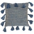 thumbnail image 1 of homeroots Décoration Intérieure 386073 Coussin à Pompons Bleu Royal, 1 of 1