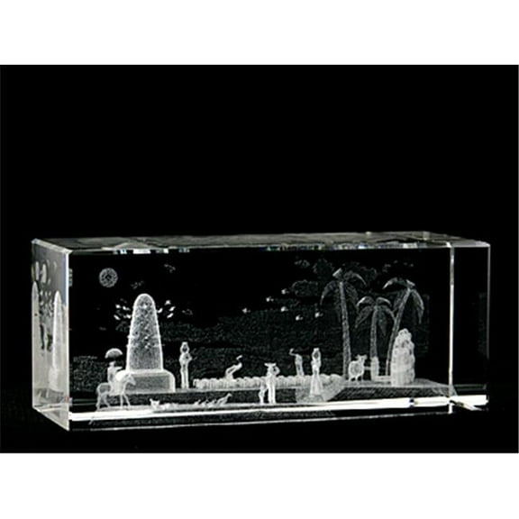 Asfour Crystal 1159-120-116 4.75 L x 2 H x 2 W in. Crystal Laser-Engraved Countryside Miscellaneous Laser-Cut