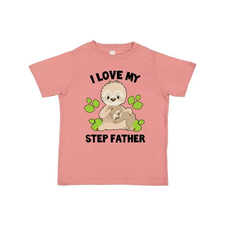 

Inktastic Cute Sloth I Love My Step Father with Green Leaves Gift Toddler Boy or Toddler Girl T-Shirt