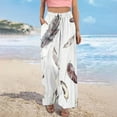 thumbnail image 5 of Hvot&aat Boho Pants for Women Floral Print Wide Leg Pants Elastic Waist Drawstring Summer Beach Baggy Trousers, 5 of 5
