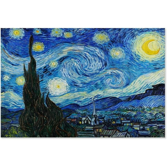 AIR-Starry Night Canvas Print Of Van Gogh Oil Paintings Reproduction Famous Art Prints Modern Canvas Print Artwork Abstract Landscape Pictures Printed On Canvas Wall Art For Home Office Decorations