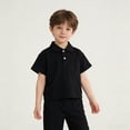 thumbnail image 3 of Odeerbi Chicos Niñas Algodón Golf Camisas Color Sólido Camisas de Manga Corta Uniforme Escolar Con Bolsillo, 3 of 9