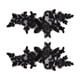 thumbnail image 2 of 1 par de apliques de flores de encaje, bordados, adornos de encaje para coser Negro, 2 of 9