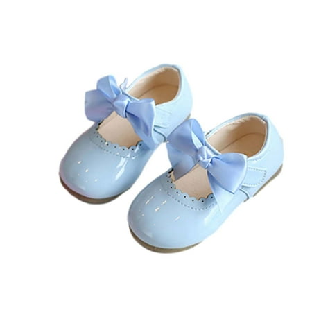 

Baby Girls Mary Jane Flats with Bowknot Flowers Princess Wedding Dress Ballet Shoes Non-Slip Toddler First Walkers Newborn Crib Shoe