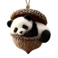 thumbnail image 1 of Adornos colgantes de bellota de animales del bosque, acrílicos, para árbol de Navidad, con diseños de ardilla, conejo y poni, colgantes planos 2D para regalar en las fiestas., 1 of 8
