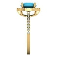 thumbnail image 3 of Clara Pucci 14K Yellow Gold 1.8ct Turquoise Halo Ring for Women, 3 of 8