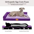 thumbnail image 3 of Exclusivo Mezcla L-Shaped Pet Couch Bed with Removable and Washable Cover 48"x30", Orthopedic Dog Bed for Large Dogs with Non-Slip Bottom, Purple, 3 of 10