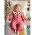 thumbnail image 4 of Loicainy Baby Toddler Girl Outfit 6 12 18 24 Months 2T 3T 4T Long Sleeve Crochet Doll Collar Tops and Pants Clothes Set, 4 of 9