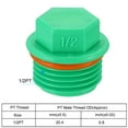thumbnail image 3 of Unique Bargains 1/2PT PPR Pipe Fitting End Cap, 12 Pack Hex Male Water Tubing Stopper PPR Pipe Connector Plug, Green, 3 of 6