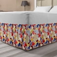 thumbnail image 1 of Geometric Bed Skirt, Adjoining Uneven Wavy Forms Ornamented with Dots Lines Spots and Flower Bouquets, Elastic Bedskirt Dust Ruffle Wrap Around for Bedding Decor, 4 Sizes, Multicolor, by Ambesonne, 1 of 2