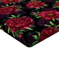 thumbnail image 4 of Ambesonne Peony Fitted Sheet, Night Time Flowers Vintage, Full Size, Raspberry Fern Green, 4 of 5