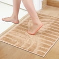 thumbnail image 2 of REGALWOVEN Geometry Pattern Bathroom Rugs Mat, Soft Absorbent Bath Floor Mat, Non Slip Shaggy Bath Carpet Khaki 20" x 32", 2 of 7