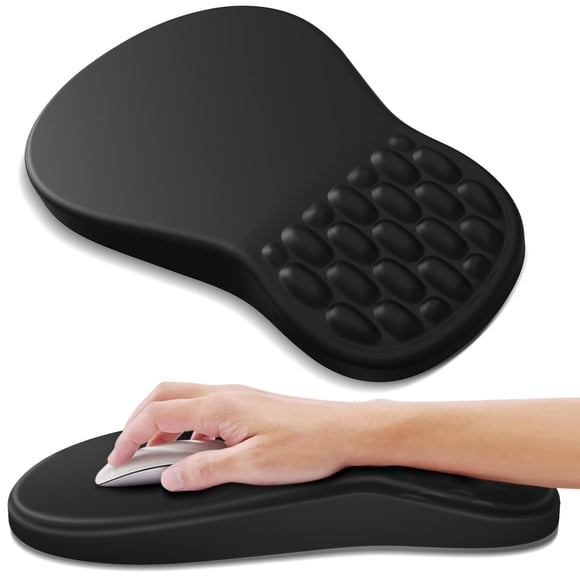 Alfombrilla de ratón YIWEI ergonómica con soporte para reposamuñecas, color negro