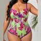 thumbnail image 4 of Traje de baño de una pieza para mujer, moda para mujer, traje de baño de talla grande para mujer, traje de baño de color sólido conservador con pliegues en el pecho, traje de baño de moda playera para, 4 of 9