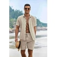thumbnail image 3 of COOFANDY Men's Shirt and Short Sets Cruise Outfits for Men, 3 of 6