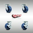 thumbnail image 2 of 5 Inch Stainless Steel Solid Poly Swivel Caster Set with Ball Bearing 2 Brakes, 2 of 2