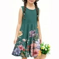 thumbnail image 6 of SGFCWSX Girls Sleeveless Dress Soft Crew Neck A-Line Floral Print Summer Party Dresses for Kids Multicolor Size 9-10 Years, 6 of 6