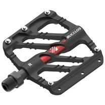 BUCKLOS MTB Flat Pedals Mountain Bike Pedals, 3 Bearings CNC Adult Road Bike Pedals, Bicycle Platform Aluminum Alloy Non-Slip Pedal for Gravel Bike/BMX 9/16"