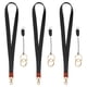 thumbnail image 1 of Uxcell 3 Pcs Correa elástica para llaves, lindo llavero, correa de cuello para hombres y mujeres, larga correa de llavero trenzada negra, 1 of 6