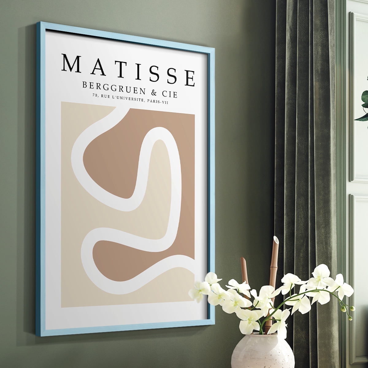 Matisse CCCXLVI in Blue Solid Wood 8 x 10 Framed Print