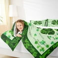 thumbnail image 4 of Manfei St.Patrick Day Queen Comforter Set,Four Leaf Clover Bedding Sets,Lucky Green Flower Bedding Comforter Set For Girls Kids,Microfiber Bedroom Decor Reversible,3-Piece, 4 of 8