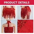 thumbnail image 5 of Baisdan Sequin Skirt for Women, Sparkly Mini Skirt, Sequin Tassel Fringe Skirts, Red, 5 of 6