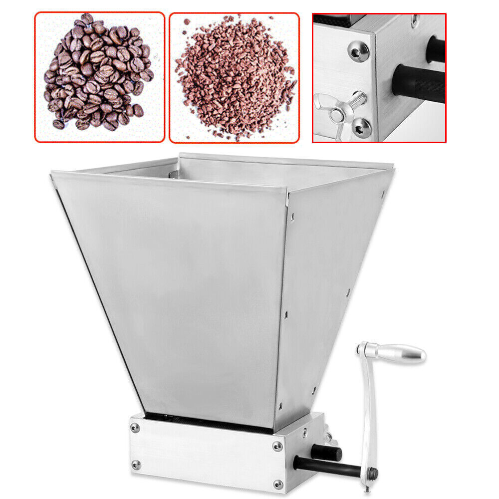 4L Manual Grain Crusher Roller Grain Mill Adjustable Low Speed Drill Corn Crusher Machine Grinder Grinding Machine Silver