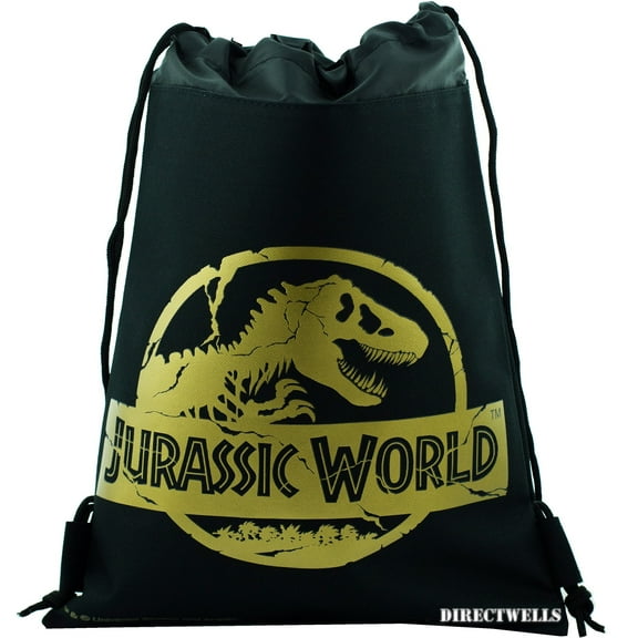 Jurassic World Raptor Black Gold Drawstring Bag