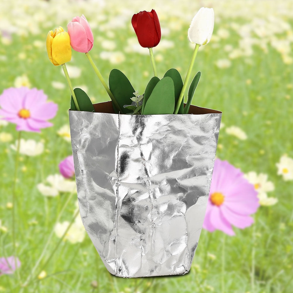 LYUMO Kraft Paper Flower Pot, Washable Kraft Paper Bag Plant Flowers