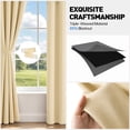 thumbnail image 3 of Beige Blackout Curtains 52 x 84 inch, Thermal Insulated Black Curtains Set of 2 Panels, Noise Reduce Room Darkening Drapes for Bedroom, Living Room, Privacy Protection & Energy Saving, 3 of 7