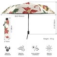 thumbnail image 3 of FORMRS Travel Umbrella Folding Auto Open Close Windproof Rain UV Protection, Red Christmas Poinsettia, 3 of 8