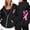 Black, variant on NinXxx Women's Cancer Awareness Zip Up Hoodie Pocket Drawstring Casual Sweatshirt Navy XXXL