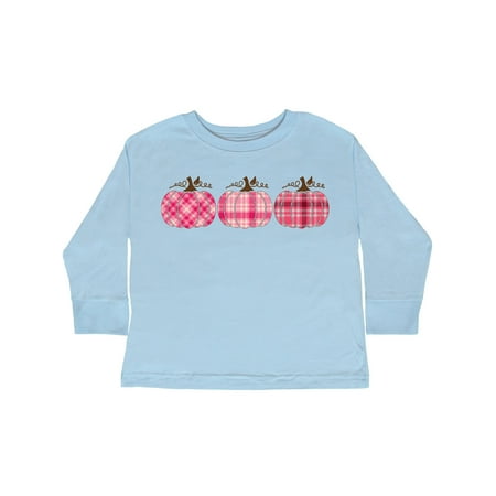 

Inktastic Pink Plaid Pumpkins Gift Toddler Boy or Toddler Girl Long Sleeve T-Shirt