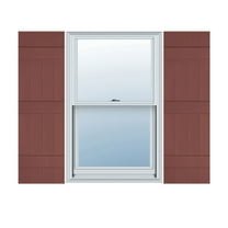 Ekena Millwork 14 in. W x 59 in. H Builders Edge, Standard Four Board Joined (3 Batten), Board-n-Batten Shutters, Includes Matching Installation Spikes (Per Pair), 027 - Burgundy Red