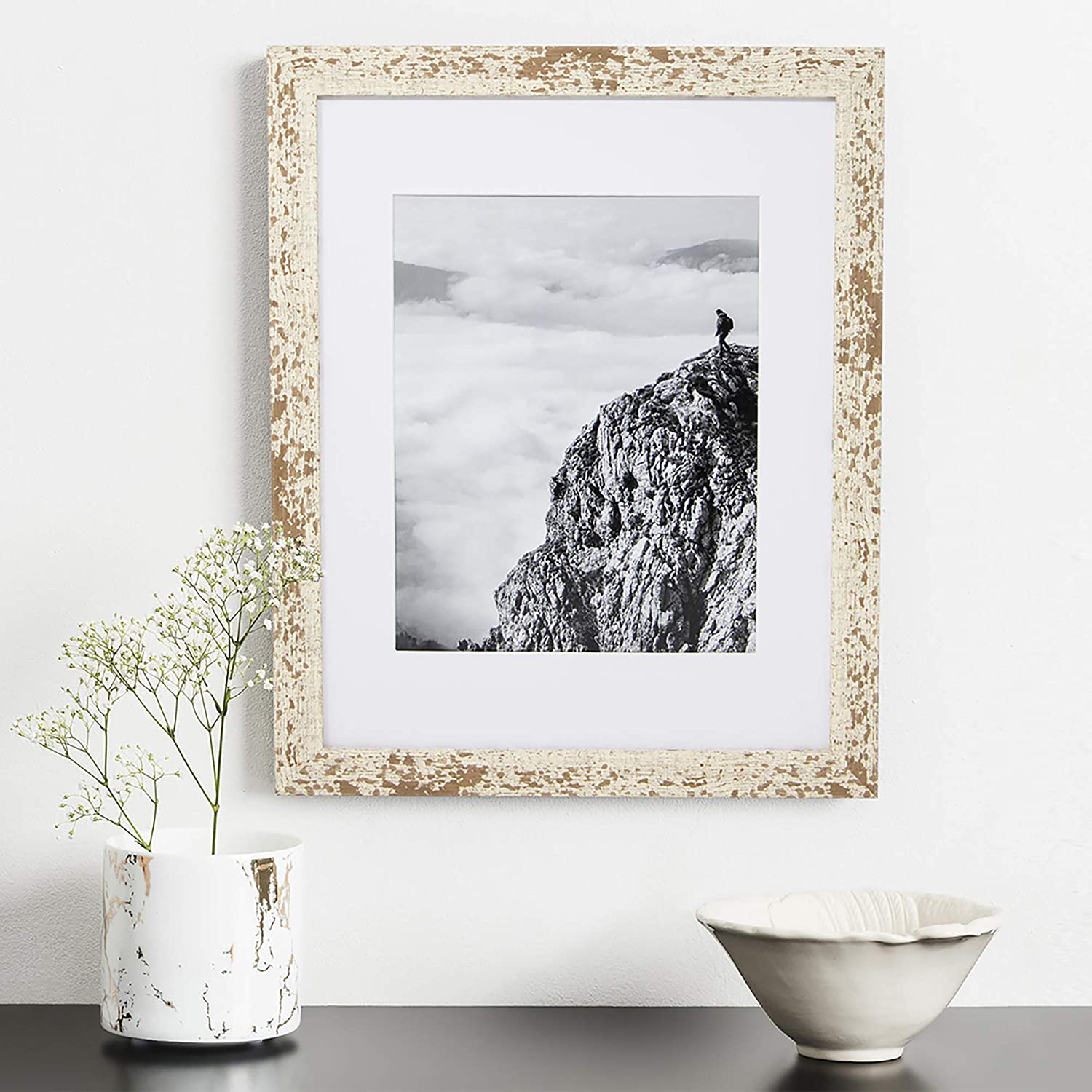 16x20 Frame Rustic Beige - Matted to 11x14 Picture, Frames by EcoHome