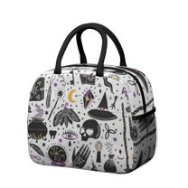 Womens Black Halloween Witchcraft Elements Lunch Box for Work,Insulated Lunch Bag for Women,Loncheras Para Mujer,Leakproof Adult Lunch Bag for Work,Beach,Travel,Picnic,Camping