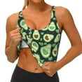 thumbnail image 3 of Daiia Avocado Heart Printed Women's Sports Bra, Breathable Activewear Bra with U-Back Design and Removable Pads, Comfortable and Supportive for Yoga, Workout-Large, 3 of 8