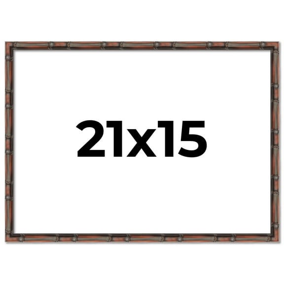 21x15 Frame Brown Bamboo with Dark Coffee/Walnut Finish | Solid Wood Picture Frame Width 0.75