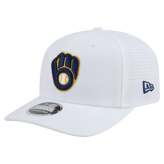 Men's New Era White Milwaukee Brewers COOLERA 9SEVENTY Adjustable Hat