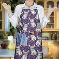 thumbnail image 6 of Purple French Bulldog Apron-Garden Aprons for Women with Pockets-Cotton Linen Waterproof Kitchen Cooking Gardening Aprons Adjustable for Kitchen,Cooking,BBQ and Salon 33x27 Inch, 6 of 7