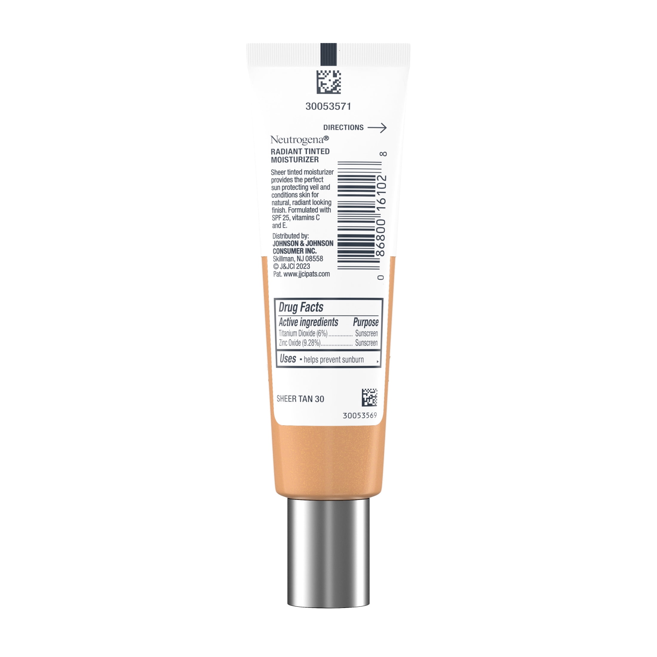(2 pack) Neutrogena Radiant Tinted Face Moisturizer, Sheer Tan 30, 1.1 fl. oz
