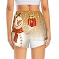 thumbnail image 4 of Uemuo Christmas Snowman Gift Pattern Women's Athletic Shorts High Waisted Running Shorts with Liner Pockets Gym Elastic Workout Shorts-, 4 of 9
