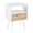 White, variant on Tcbosik Rattan Nightstand, Boho Bedside Table with Open Shelf & One Drawer, Farmhouse End Table with Solid Wood Legs, for Bedroom/Living Room, Black