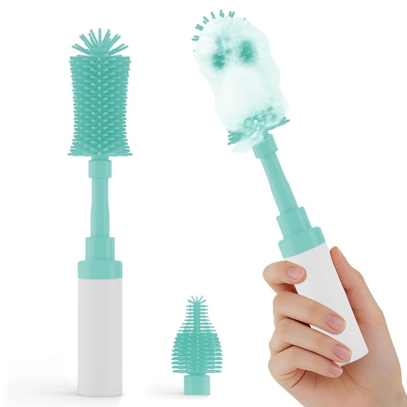 Juego de cepillos para botellas ZTX Push-to-Foam de silicona con bolsa de viaje