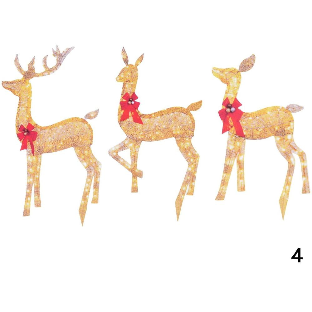 New Artwork Reindeer Decoration Acrylic Red Bow Light Up The Deer